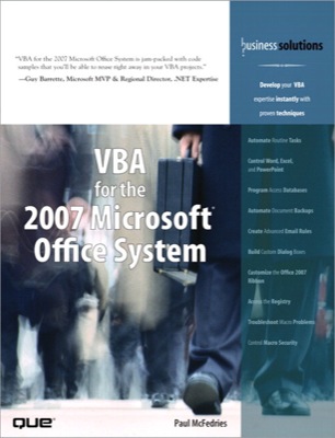 Front cover of the book VBA for the 2007 Microsoft Office System