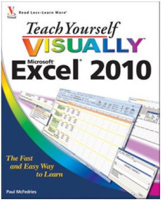 Front cover of the book Teach Yourself VISUALLY Microsoft Excel 2010
