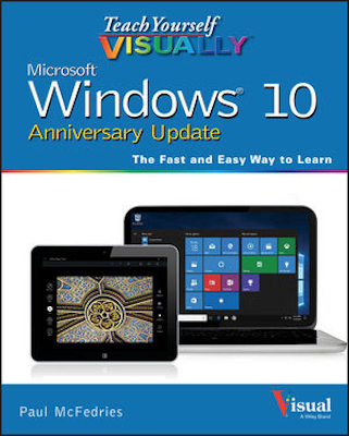 Front cover of the book Teach Yourself VISUALLY Microsoft Windows 10 Anniversary Update