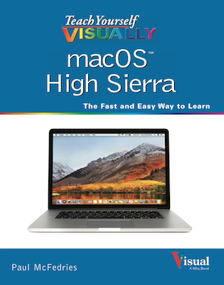Front cover of the book Teach Yourself VISUALLY macOS High Sierra.
