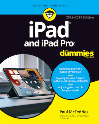 Front cover of the book iPad and iPad Pro For Dummies, 2022-2023 Edition.